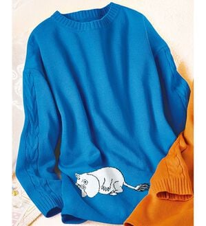 ルフラン（ルフラン）の「ムーミン　袖ケーブルセーター（ニット・セーター）」｜ブルー系(ムーミン)