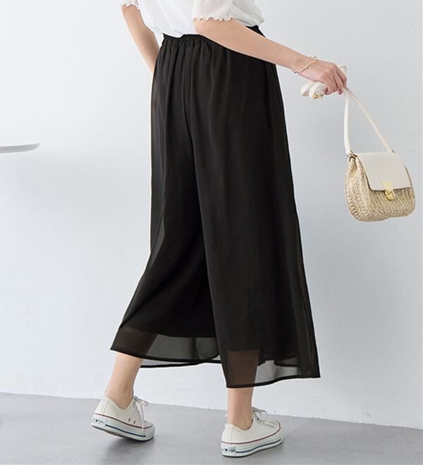 alotta（アロッタ）の「ふんわりシフォンワイドパンツ（ワイドパンツ・ガウチョ）」｜詳細画像