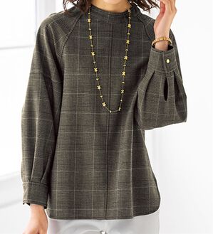 BELLUNA（ベルーナ）の「チェック柄ハイネックブラウス（ブラウス）」｜詳細画像