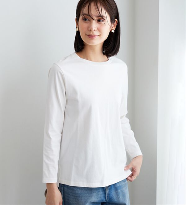 BELLUNA（ベルーナ）の「綿１００％大人顔サマ見えプルオーバー（カットソー）」｜詳細画像