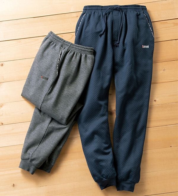 「【２本組】＜カンサイ＞肌側綿１００％ミニキルトパジャマパンツ（メンズルームウェア）」｜2本組