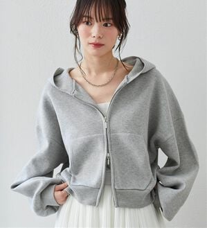 RANAN（ラナン）の「ダブルジップスウェットライクパーカー（パーカー）」｜グレー
