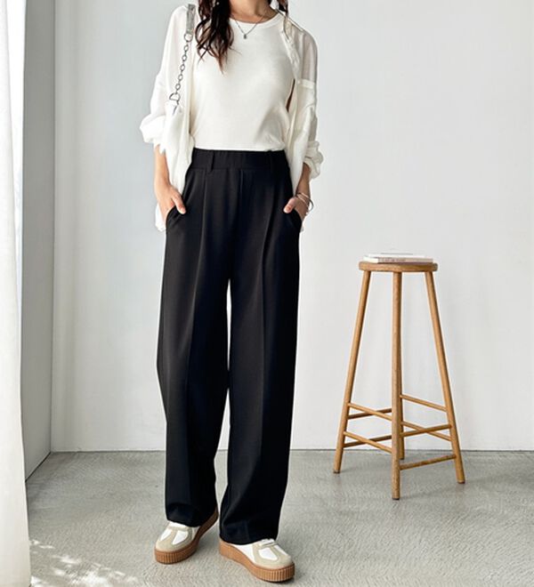 GeeRA（ジーラ）の「美脚魅せタックワイドスラックスパンツ（ワイドパンツ・ガウチョ）」｜詳細画像