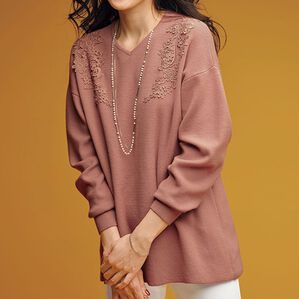 レースニットプルオーバー 花柄モチーフレースニットプルオーバー - ベルーナ【公式】