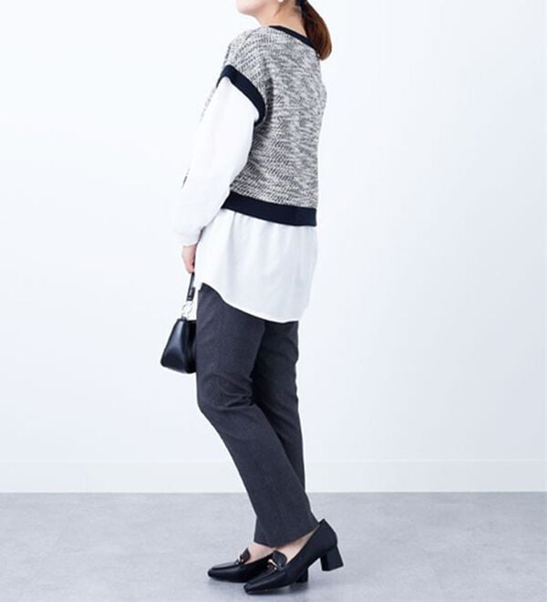 BELLUNA（ベルーナ）の「ツイード調シャツフェイクチュニック（チュニック）」｜詳細画像