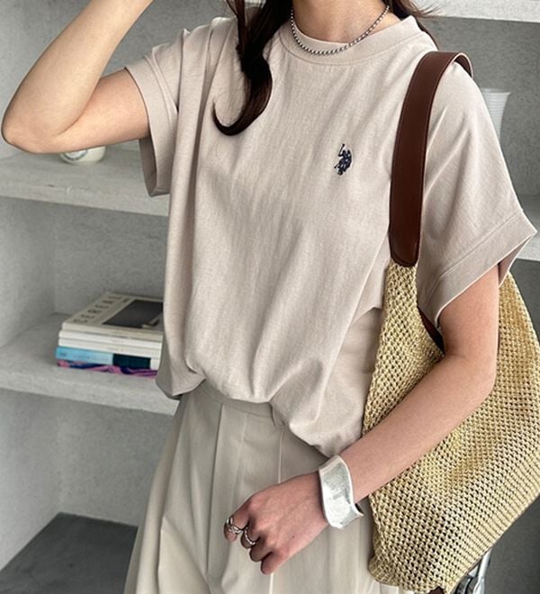 GeeRA（ジーラ）の「【新色追加】【ＵＳ．ＰＯＬＯ．ＡＳＳＮ】綿100％フレンチスリーブＴシャツ（Tシャツ）」｜詳細画像