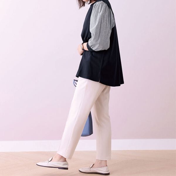 BELLUNA（ベルーナ）の「タック使いストライプ切替プルオーバー（カットソー）」｜詳細画像