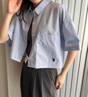 RANAN（ラナン）の「＜U.S.POLO ASSN.＞ ビックポケットクロップドシャツ（シャツ）」｜ブルー