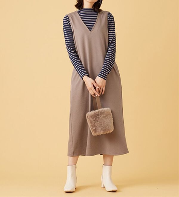 BELLUNA（ベルーナ）の「【選べる衿】肌に優しい綿１００％暖か発熱素材プルオーバー＜ベルホット　コットン＞（カットソー）」｜詳細画像