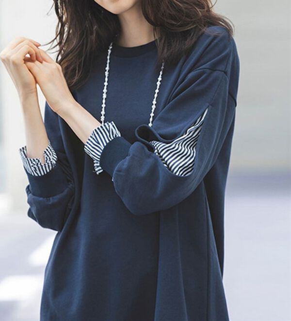 RANAN（ラナン）の「袖スリットカットソーチュニック（チュニック）」｜詳細画像