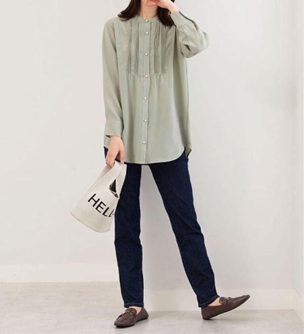 BELLUNA（ベルーナ）の「パール使いピンタックデザインチュニック（チュニック）」｜詳細画像