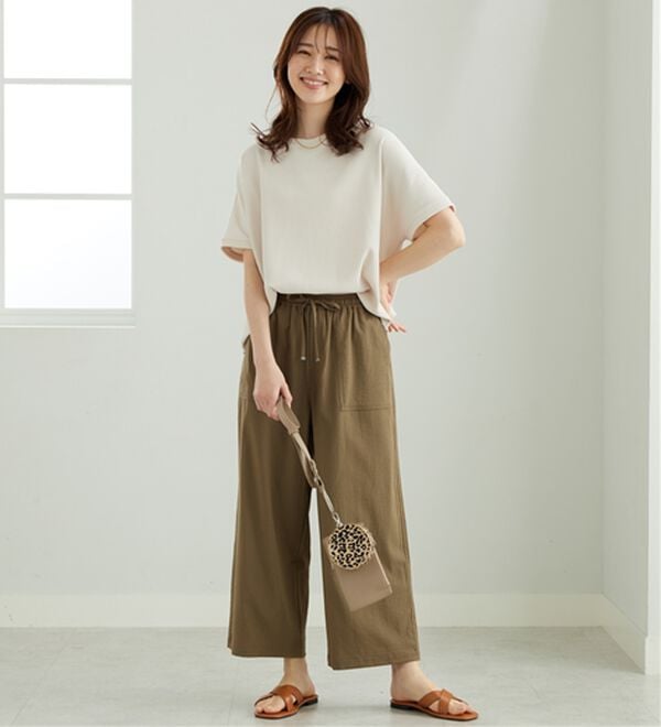 BELLUNA（ベルーナ）の「サラリ快適！ビンテージ調ベイカーワイドパンツ（ワイドパンツ・ガウチョ）」｜詳細画像