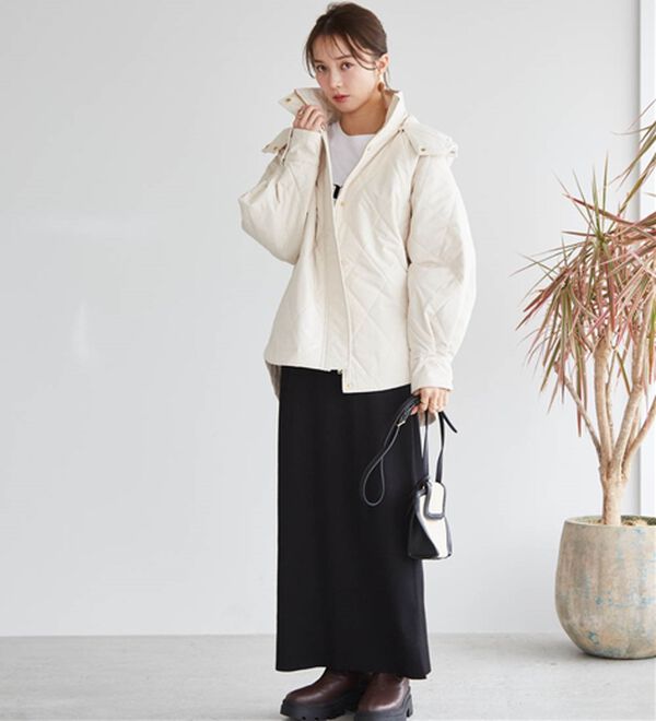 RANAN（ラナン）の「２ｗａｙボリューム袖ライトダウンキルティングアウター（ハーフコート）」｜詳細画像