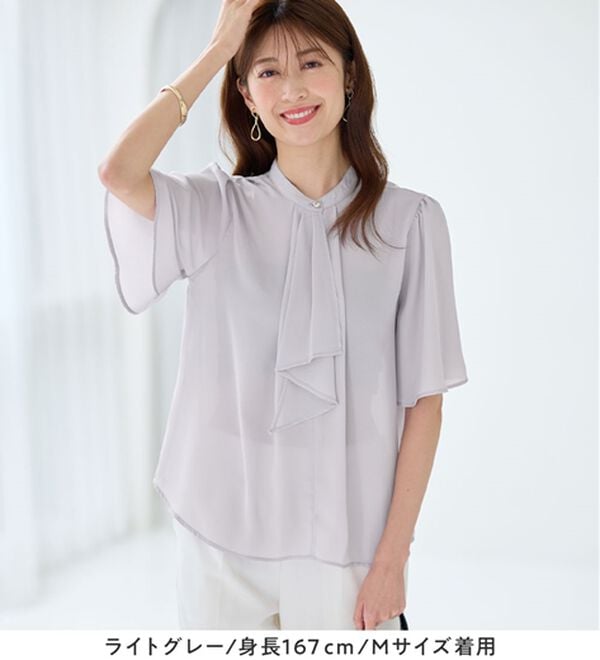 alotta（アロッタ）の「大人上品スカーフタイブラウス（ブラウス）」｜詳細画像