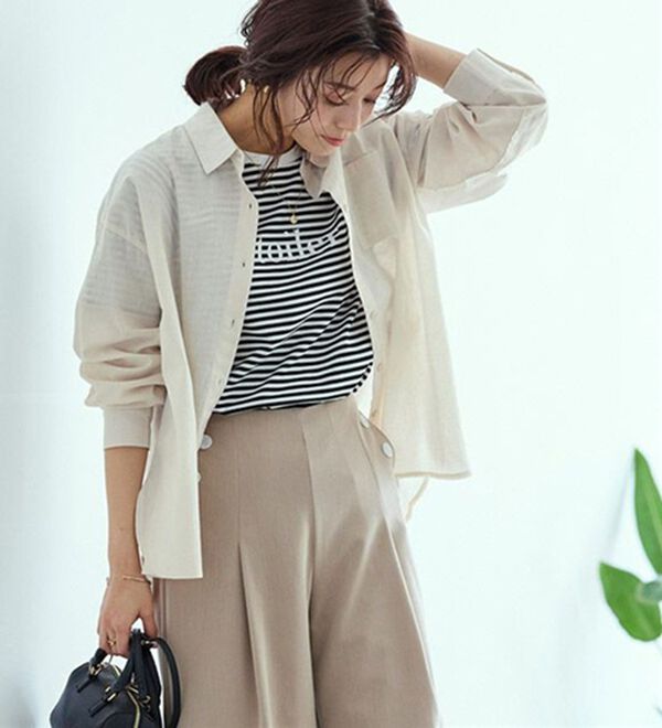 Pierrot（ピエロ）の「綿１００％オーバーサイズシャツ（シャツ）」｜詳細画像