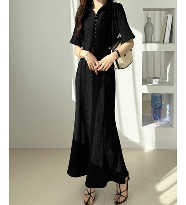 GeeRA（ジーラ）の「全骨格細見え！表面感素材マーメイドワンピース（その他ワンピース）」｜詳細画像