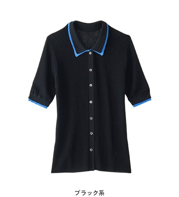 Viola e Viola（ヴィオラ エ ヴィオラ）の「アソートシアーリブニットポロシャツ（ポロシャツ）」｜詳細画像