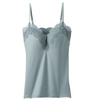 YU'NOW（ユナウ）の「ピーチ起毛ブラキャミ（ブラトップ・カップ付きインナー）」｜グレー