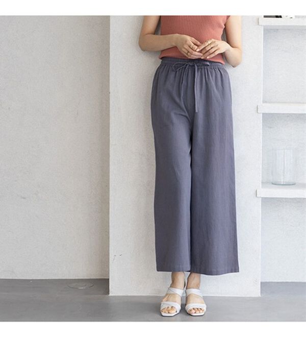 GeeRA（ジーラ）の「麻入りリラックスワイドパンツ（ワイドパンツ・ガウチョ）」｜詳細画像