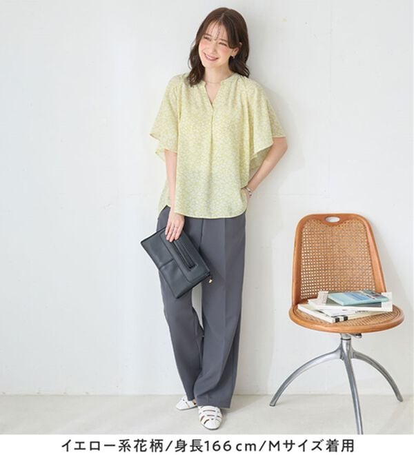 Viola e Viola（ヴィオラ エ ヴィオラ）の「【接触冷感】さらっと涼感フレアスリーブブラウス（ブラウス）」｜詳細画像