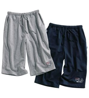 「【２本組】＜フィラ＞裏毛スウェットハーフパンツ（メンズルームウェア）」｜2本組