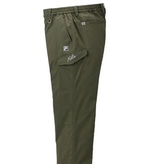 「＜フィラ＞裏フリースすっきりカーゴパンツ（メンズフルレングスパンツ）」｜カーキ
