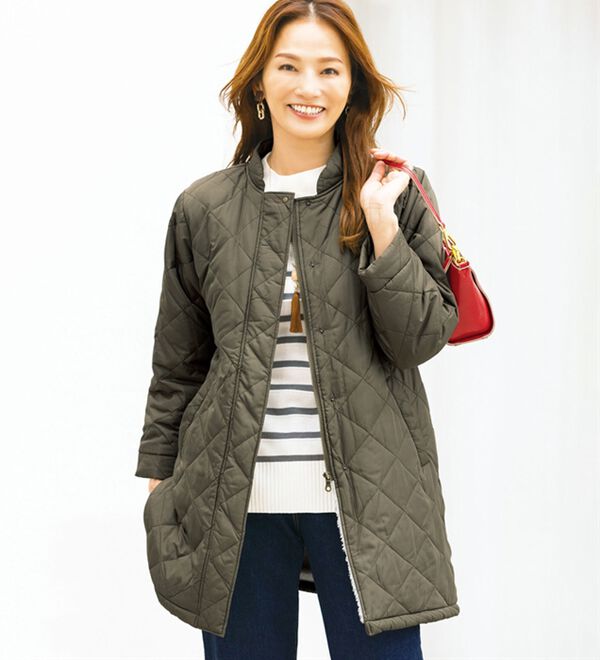 ルフラン（ルフラン）の「暖かボアキルトロングブルゾン（ロングコート）」｜詳細画像