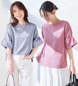 Viola e Viola（ヴィオラ エ ヴィオラ）の「ひんやり細見え！デザイン袖トップス（カットソー）」