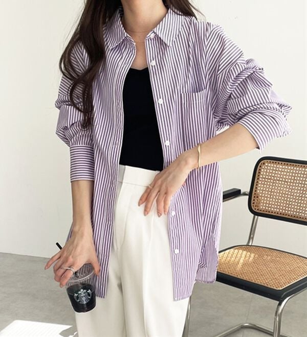 GeeRA（ジーラ）の「アソート柄オーバーサイズシャツ（シャツ）」｜詳細画像