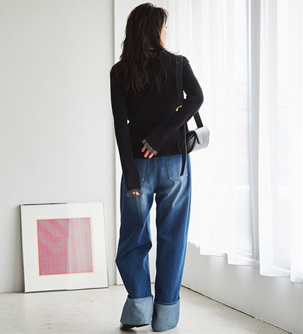 RANAN（ラナン）の「【春色追加】シアーフリル袖ハイネックリブニット（ニット・セーター）」｜詳細画像