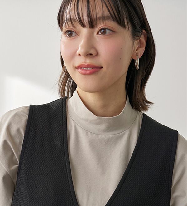 BELLUNA（ベルーナ）の「≪ＨｕｇＲｅａｍコットンＣｏｏｌ≫ひんやりハイネックプルオーバー（カットソー）」｜詳細画像