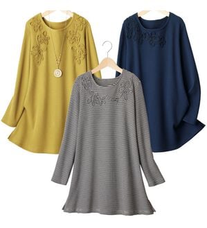 ルフラン（ルフラン）の「【３色組】コード刺しゅうチュニック＜チュイカ＞（チュニック）」｜詳細画像