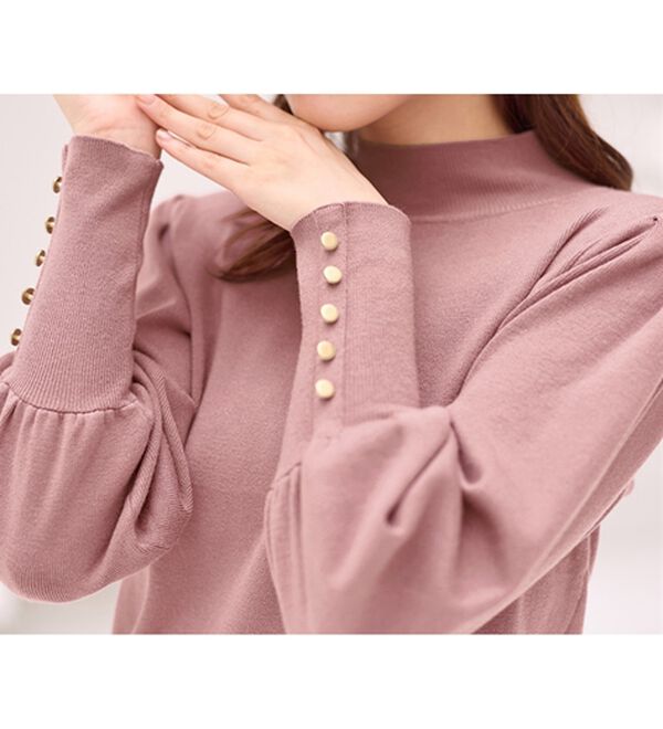 alotta（アロッタ）の「【美人百花掲載】洗える！もっちりタッチボリューム袖金ボタンニット（ニット・セーター）」｜詳細画像