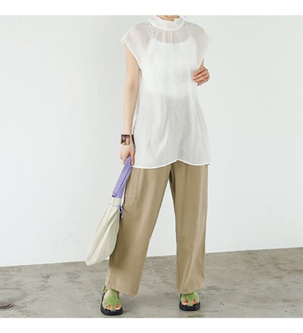 GeeRA（ジーラ）の「前後２ＷＡＹフレンチ袖ボウタイブラウス（ブラウス）」｜詳細画像