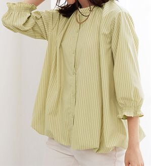 BELLUNA（ベルーナ）の「袖シャーリングバルーンブラウス（ブラウス）」｜イエロー系