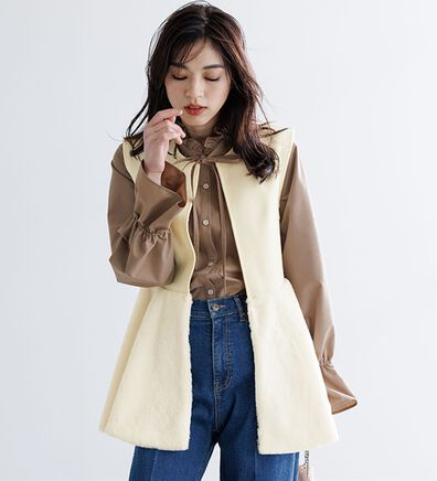 RANAN（ラナン）の「ペプラムファー切替ジレ（ジレ）」