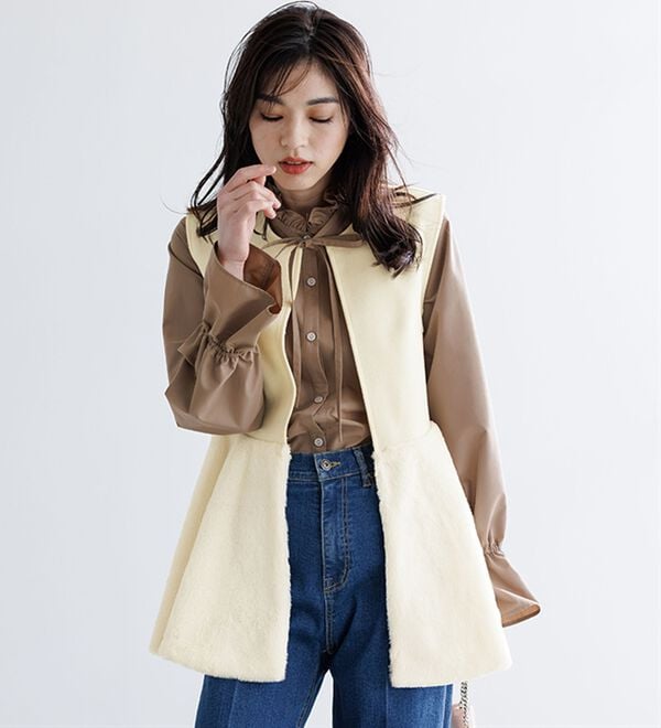 RANAN（ラナン）の「ペプラムファー切替ジレ（ジレ）」｜詳細画像