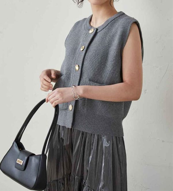 RANAN（ラナン）の「ニュアンスボタンニットベスト（ベスト）」｜詳細画像