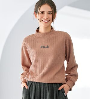 BELLUNA（ベルーナ）の「＜ＦＩＬＡ＞ケーブル柄ジャカード素材配色使いプルオーバー（カットソー）」｜ピンク