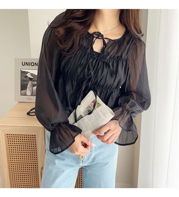 GeeRA（ジーラ）の「オーガンジーシアーブラウス（ブラウス）」｜詳細画像