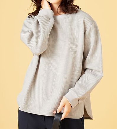 BELLUNA（ベルーナ）の「ふくれジャカードキルトプルオーバー（カットソー）」