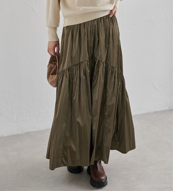 RANAN（ラナン）の「メタリックラウンドティアードスカート（ロングスカート）」｜詳細画像