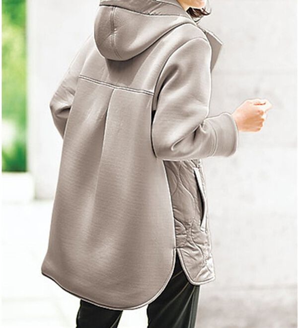 BELLUNA（ベルーナ）の「フードデザイン中わた切替ジャケットコート（ハーフコート）」｜詳細画像