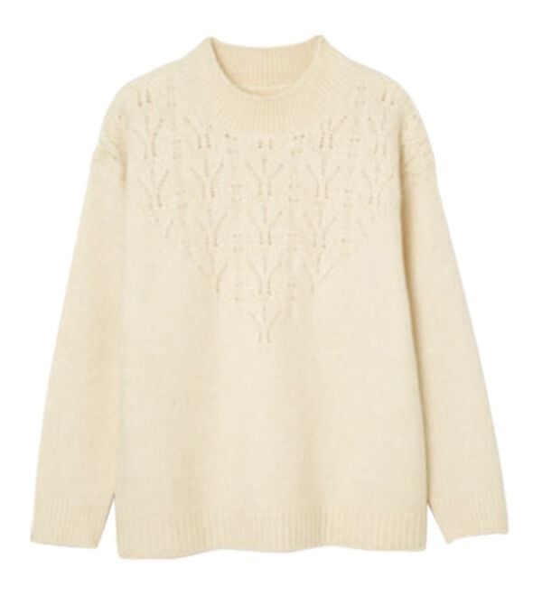 RANAN（ラナン）の「透かし編デザインハイネックニット（ニット・セーター）」｜詳細画像