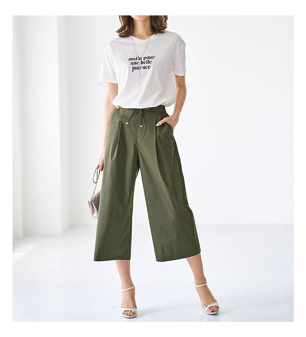 BELLUNA（ベルーナ）の「サラリ綿混タック入りキュロットパンツ（クロップドパンツ）」｜詳細画像