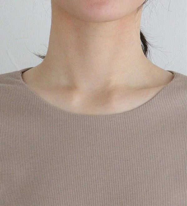 Pierrot（ピエロ）の「【ネックが選べる】テレコリブカットソー（カットソー）」｜詳細画像