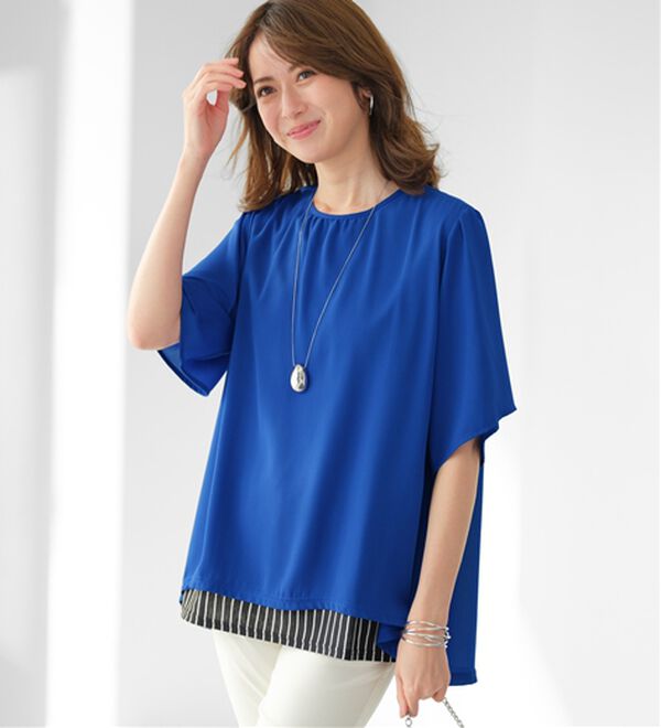 BELLUNA（ベルーナ）の「シフォン重ねレイヤードチュニック（チュニック）」｜詳細画像