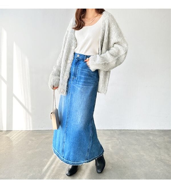 GeeRA（ジーラ）の「バックスリットデニムロングスカート（ロングスカート）」｜詳細画像