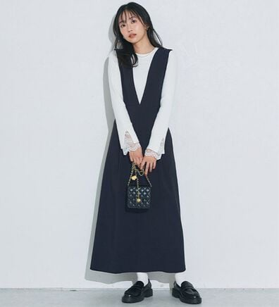 Pierrot（ピエロ）の「ウエストマークジャンパースカート（ジャンパースカート）」