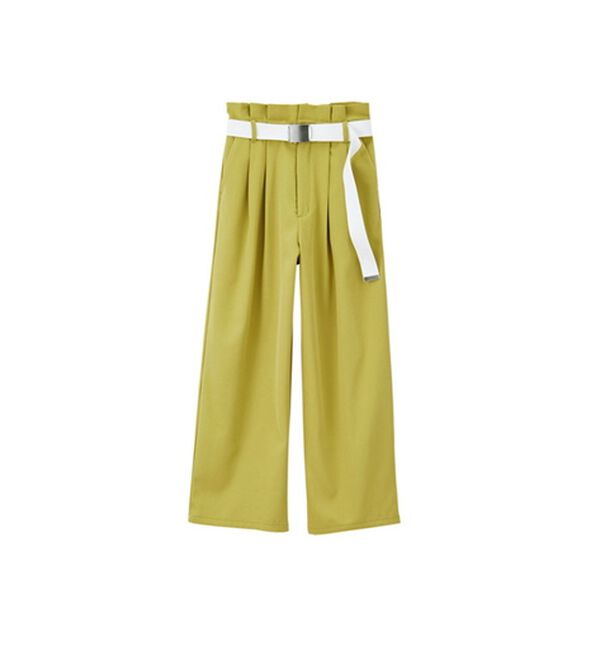 GeeRA（ジーラ）の「ベルト付ツイルパンツ（フルレングスパンツ）」｜詳細画像